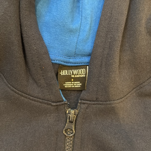 Hollywood the Jean People Zip Up Hoodie Blue Size‎ 8 - Picture 3 of 4